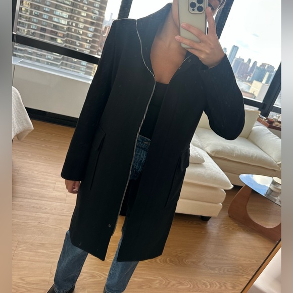 Theory Jackets & Blazers - Theory Black Wool/Cashmere Peacoat